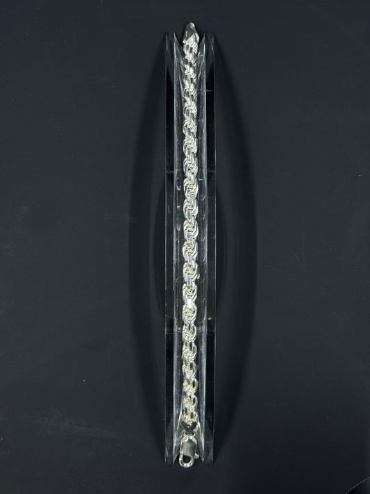 5.6mm Sterling Silver Rope Chain Bracelet – Multiple Lengths