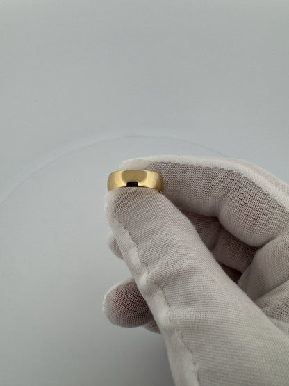 Size 6 14k Yellow Gold 6mm Cigar Band 6.2g