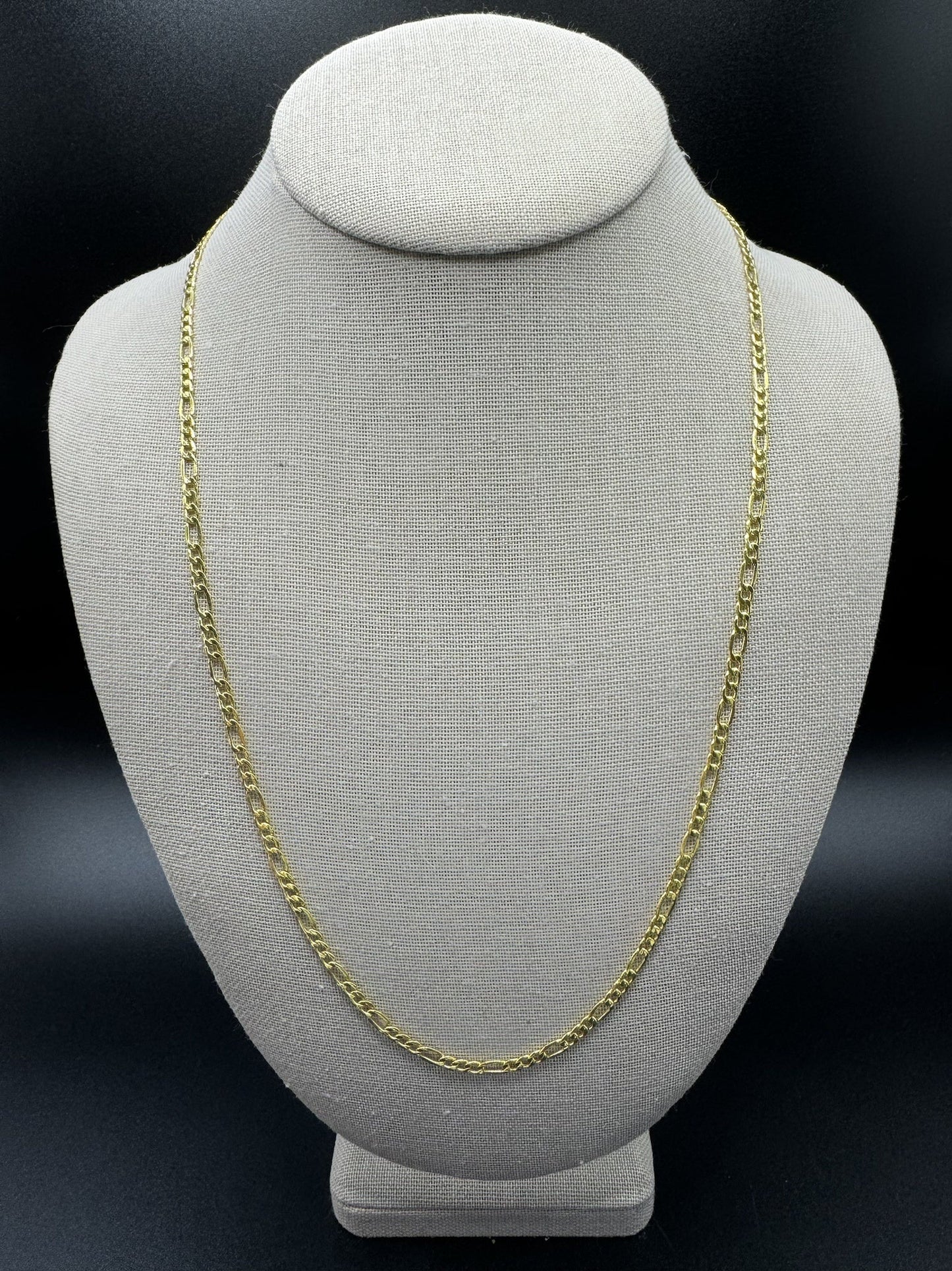 24” 14k Yellow Gold Figaro 3mm 4.6g