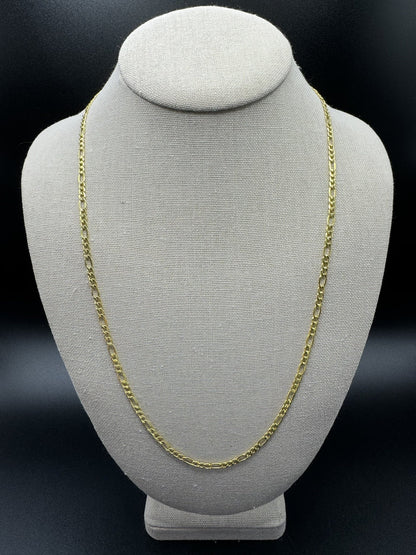 24” 14k Yellow Gold Figaro 3mm 4.6g