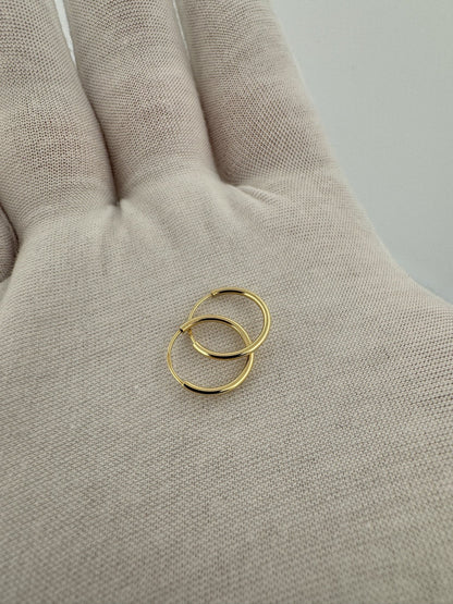 12mm 14k Yellow Gold Huggies .4g