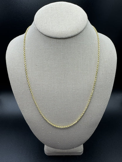 22” 14k Yellow Gold Rope 2.2mm 10.4g