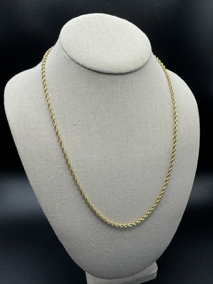 22” 14k Yellow Gold Rope 3mm 18.05g