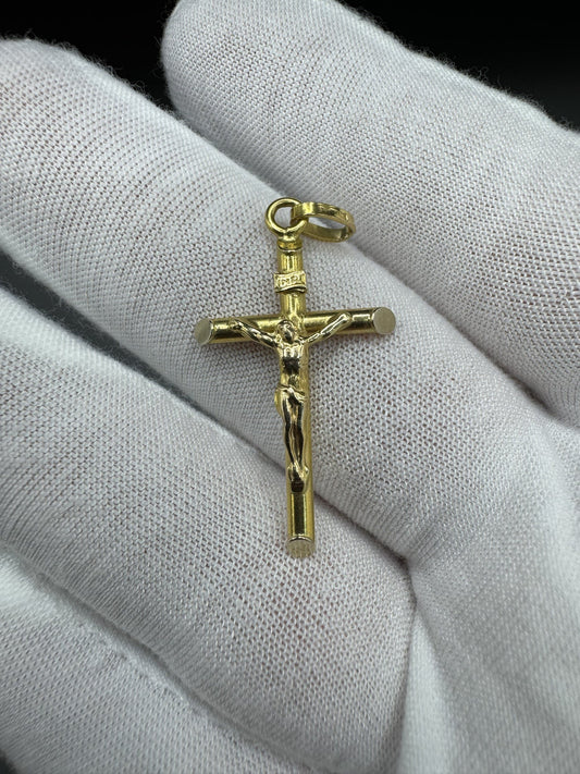 1.5” 14k Yellow Gold Crucifix 3mm Bail 2.1g