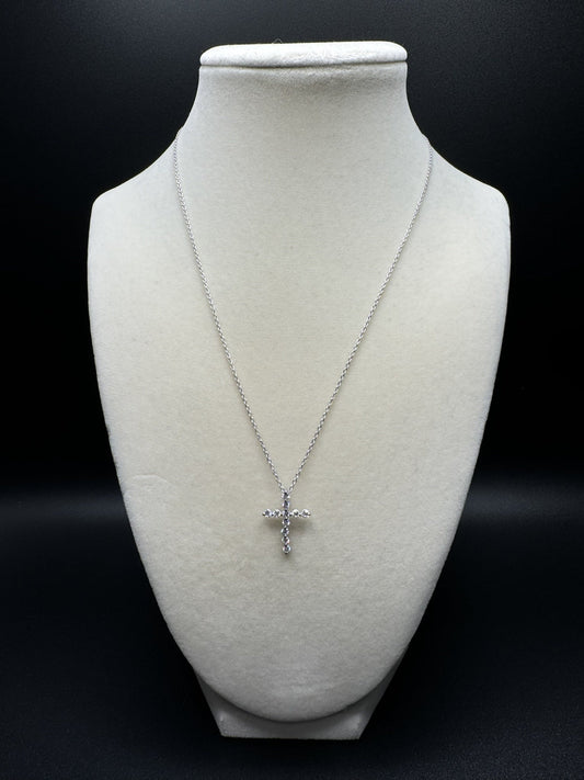 18-20” Silver Chain 3/4” .5ctw VS/VVS Lab Diamond Cross 2.8g