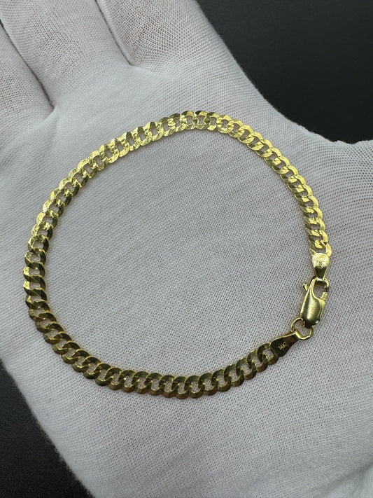 7.5” 14k Yellow Gold Tight Link Curb Bracelet 5mm 4.42g