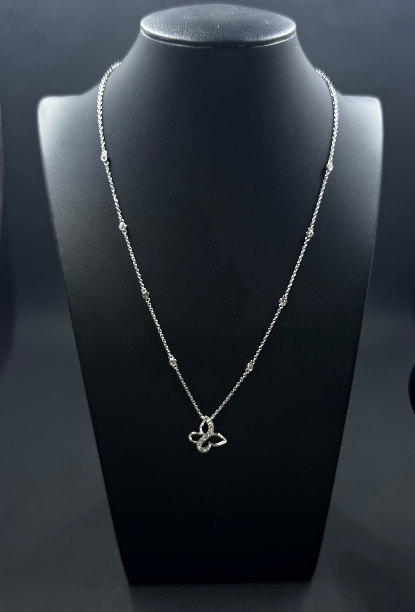 Sterling Silver 0.75ctw Lab-Grown Diamond Butterfly Necklace – 18"