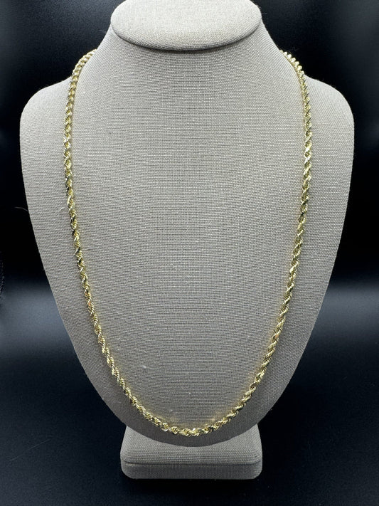 26” 14k Yellow Gold Rope 3.5mm 33.2g