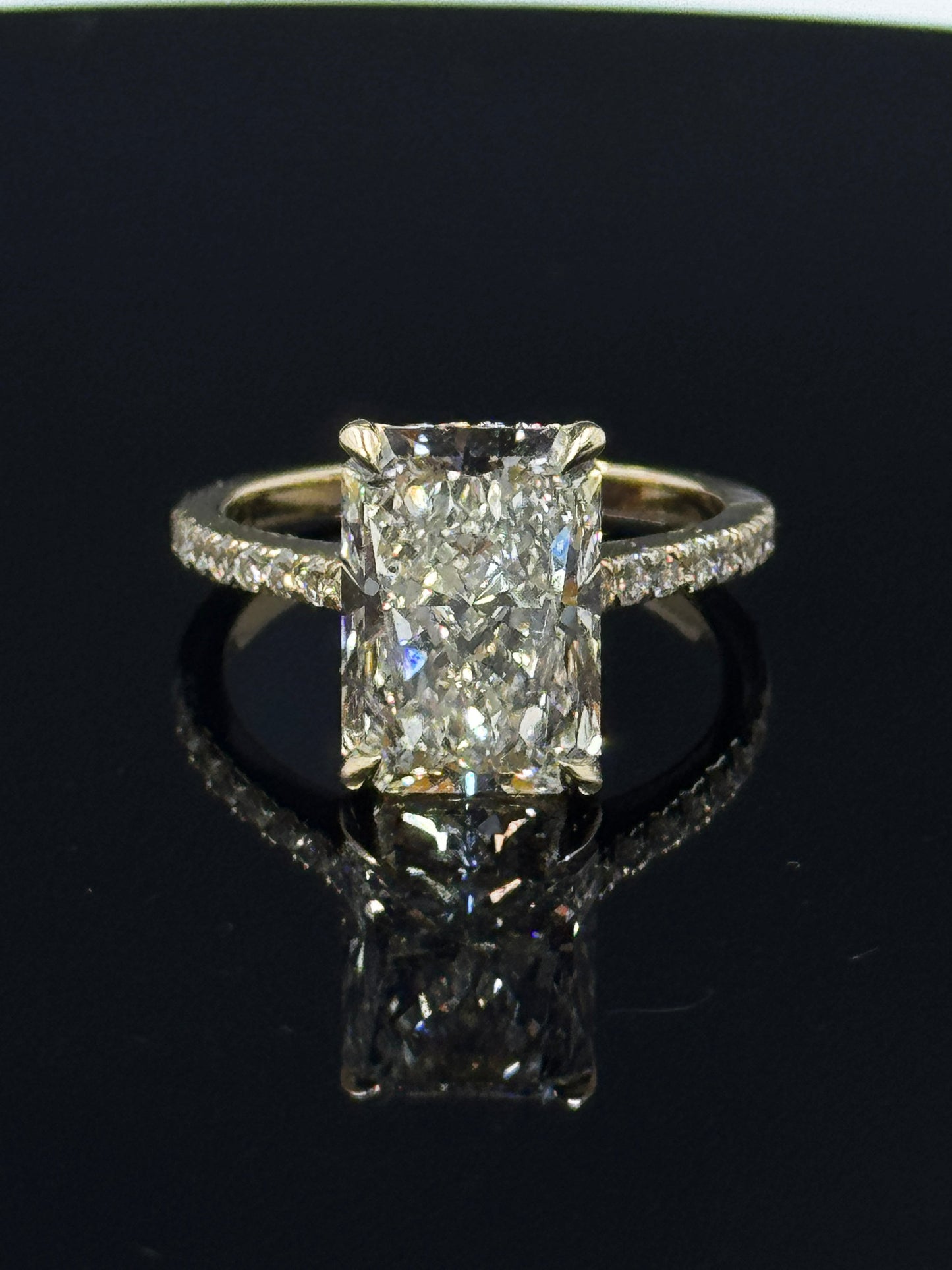 14k Yellow Gold Lissome Radiant Diamond Engagement Ring – 5.06ct, Size 7