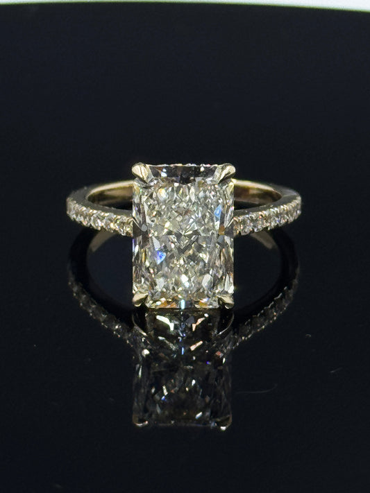 14k Yellow Gold Lissome Radiant Diamond Engagement Ring – 5.06ct, Size 7