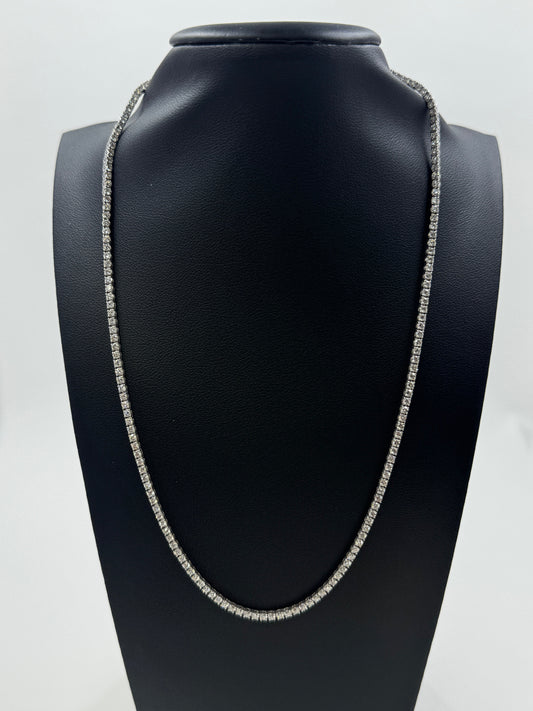 14k White Gold 6ctw Lab-Grown Diamond Tennis Necklace – 17"