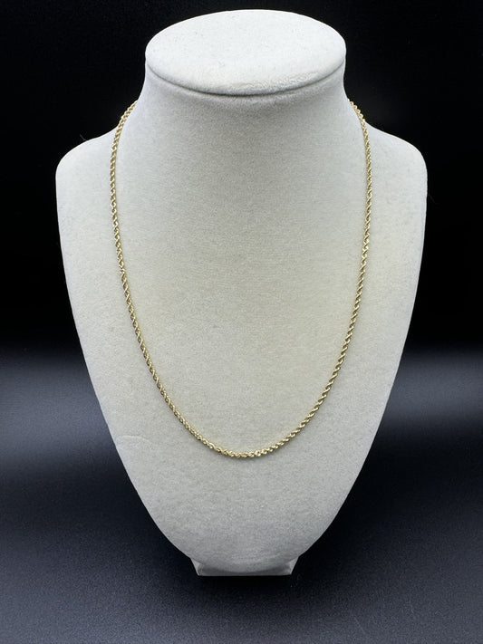 18” 14k Yellow Gold Rope 2mm 7.13g