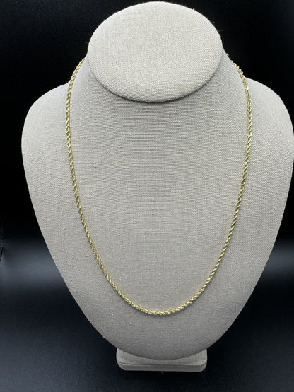 22” 14k Yellow Gold Rope 2.5mm 10.75g