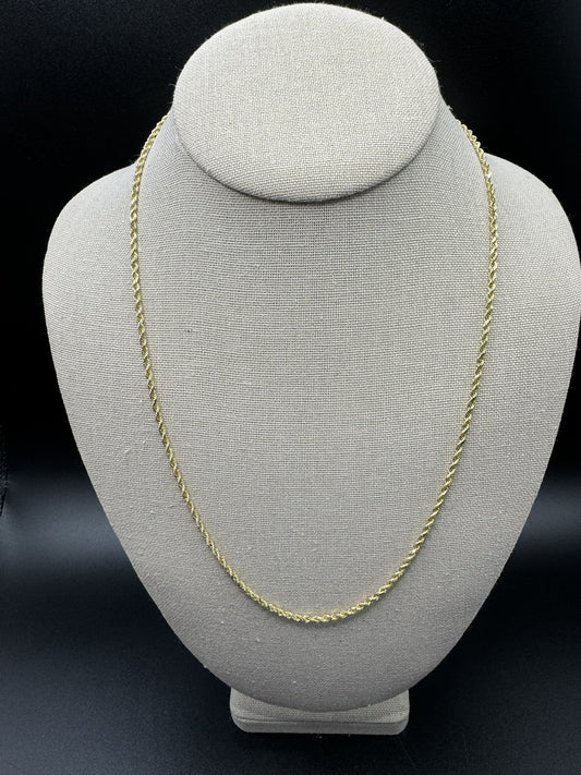 22” 14k Yellow Gold Rope 2.5mm 10.75g
