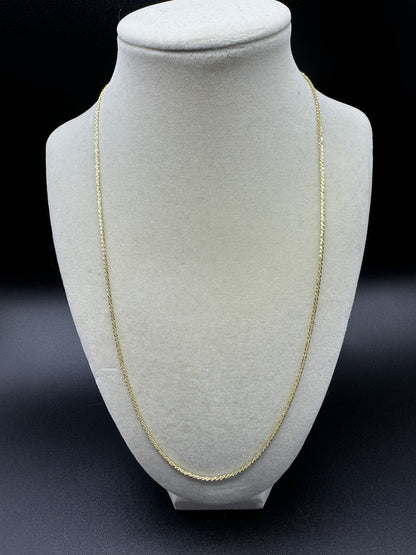 22” 14k Yellow Gold Diamond Cut Fancy Link Chain 1.5mm 3.44g