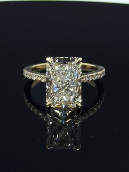 14k Yellow Gold Lissome Radiant Diamond Engagement Ring – 5.06ct, Size 7