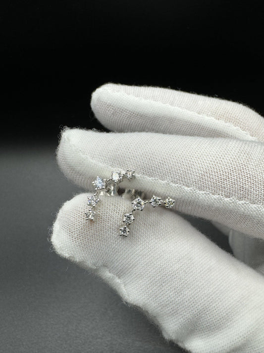 15mm 1/2ctw Silver Crawler Lab Diamond Earrings 1.6g