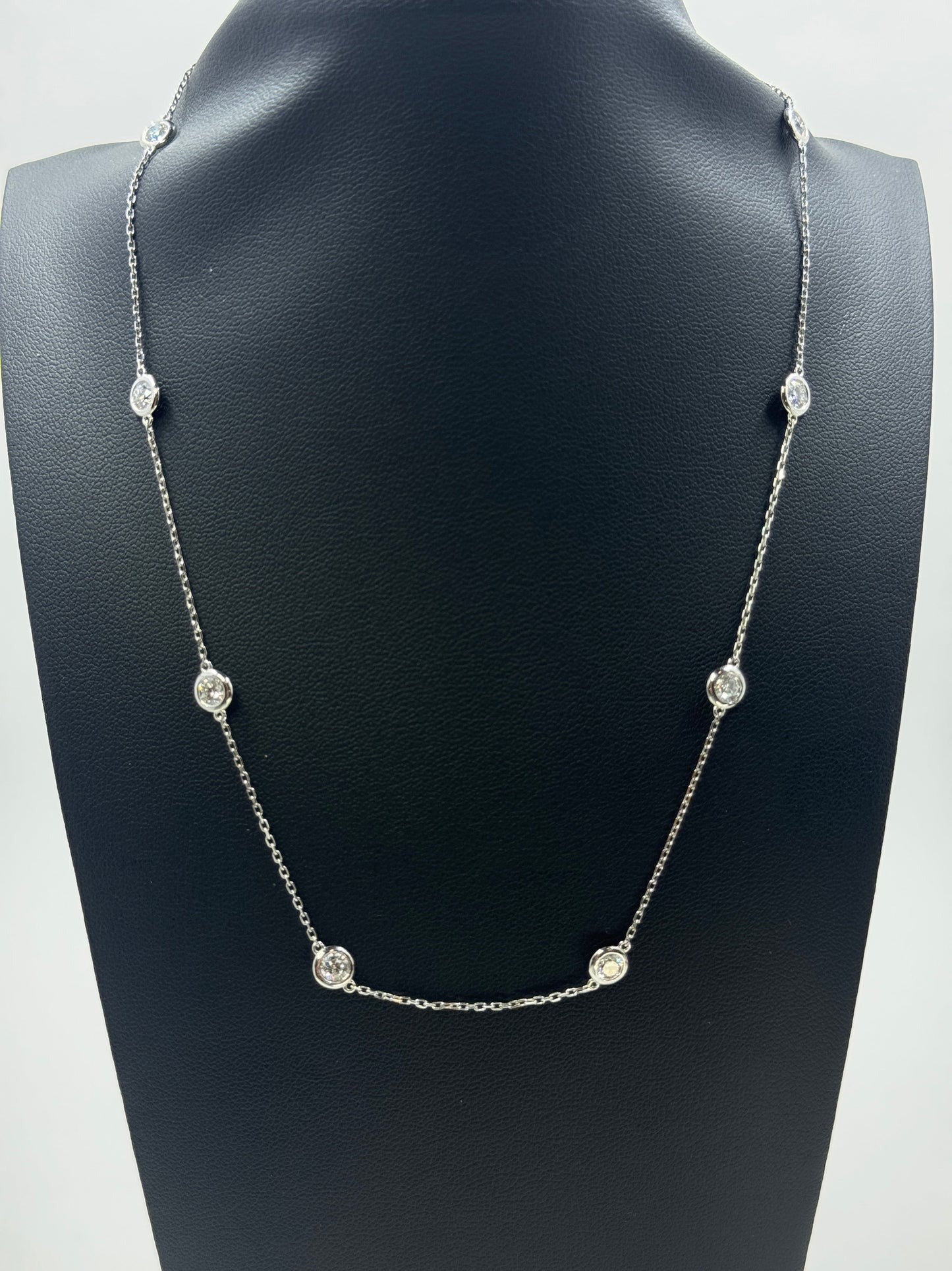 14k White Gold 2ctw Diamonds By The Yard 17"