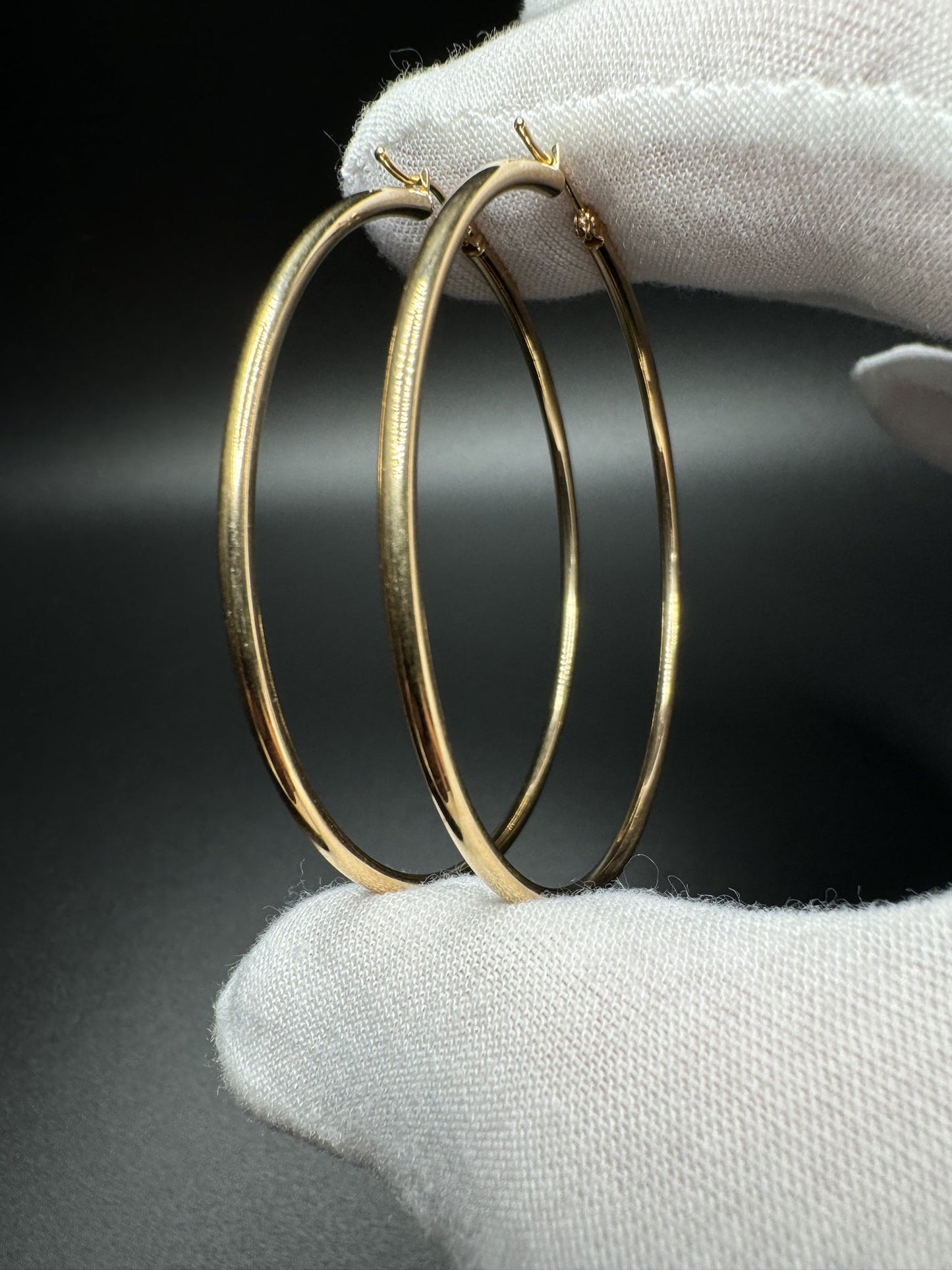 50mm x 2mm 14k Yellow Gold Hoops 3.2g