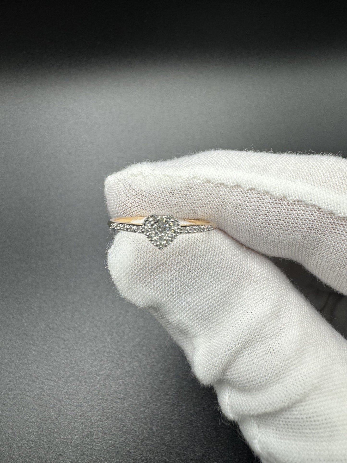 Size 7 10k Rose Gold Natural Diamond Heart Ring 1.0g