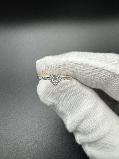 Size 7 10k Rose Gold Natural Diamond Heart Ring 1.0g