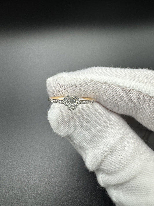 Size 7 10k Rose Gold Natural Diamond Heart Ring 1.0g