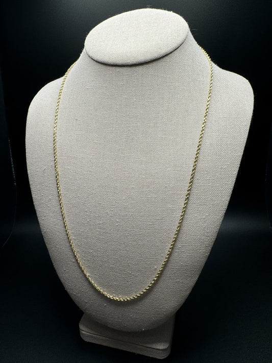 24” 14k Yellow Gold Rope 2mm 6.93g
