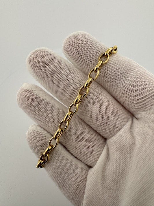 7.5” 14k Yellow Gold Fancy Paperclip 6mm 4.7g