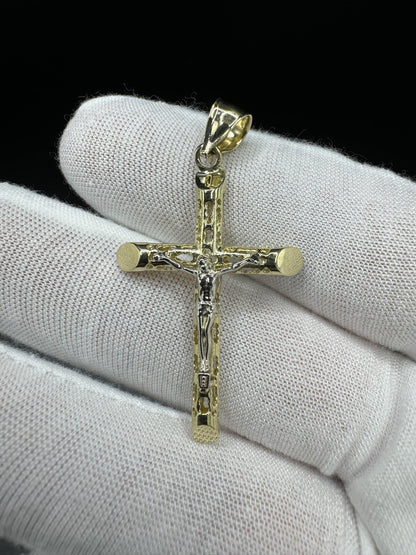 2” 14k Yellow Gold Cross/Crucifix 5.6mm Bail 3.51g