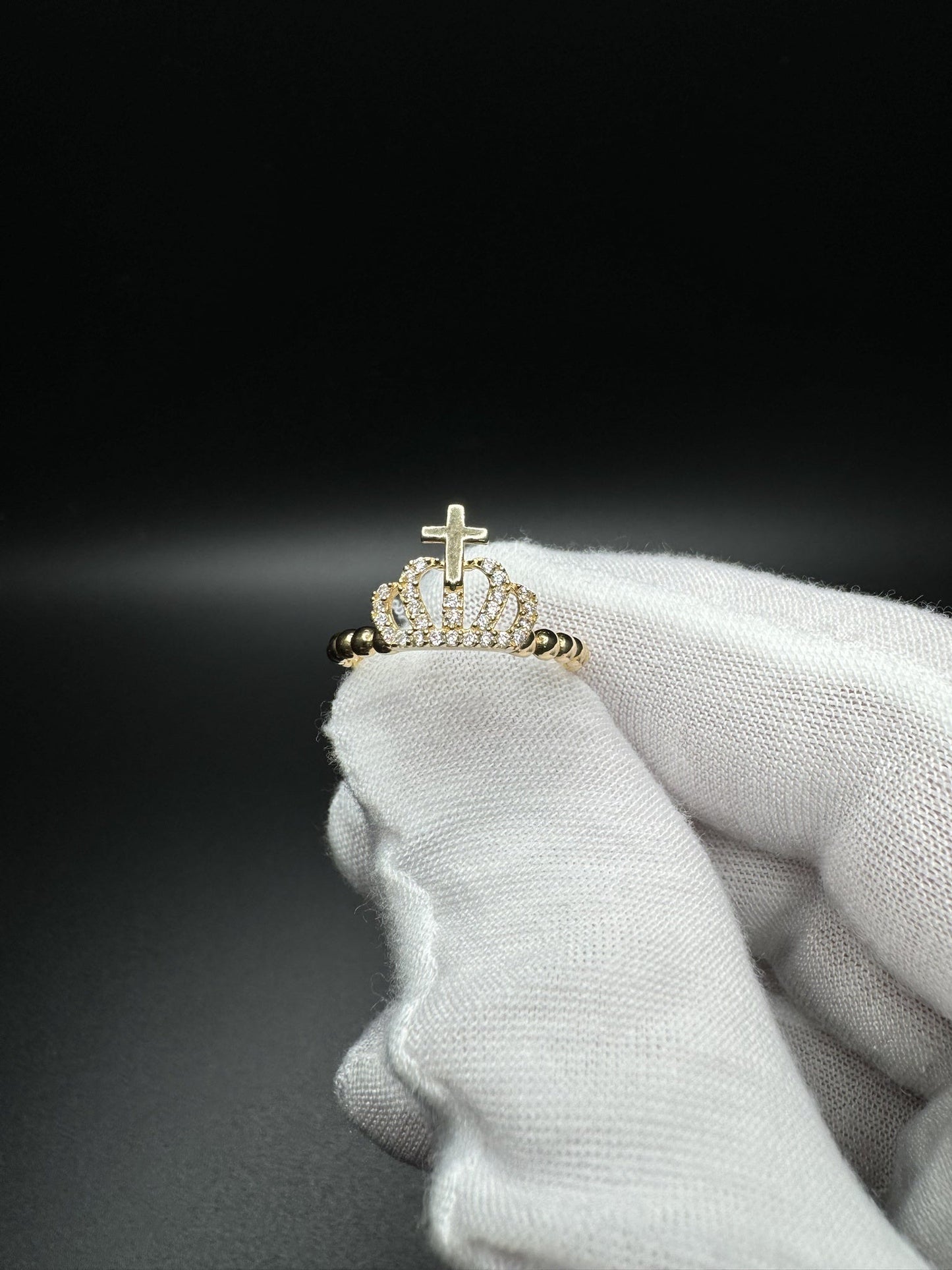 Size 8 14k Yellow Gold Crown Ring 1.7g