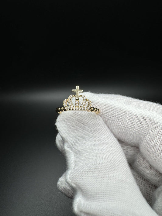 Size 8 14k Yellow Gold Crown Ring 1.7g