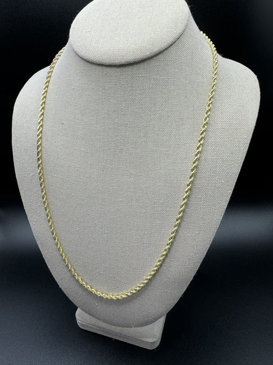 24” 14k Yellow Gold Rope 2.5mm 6.6g