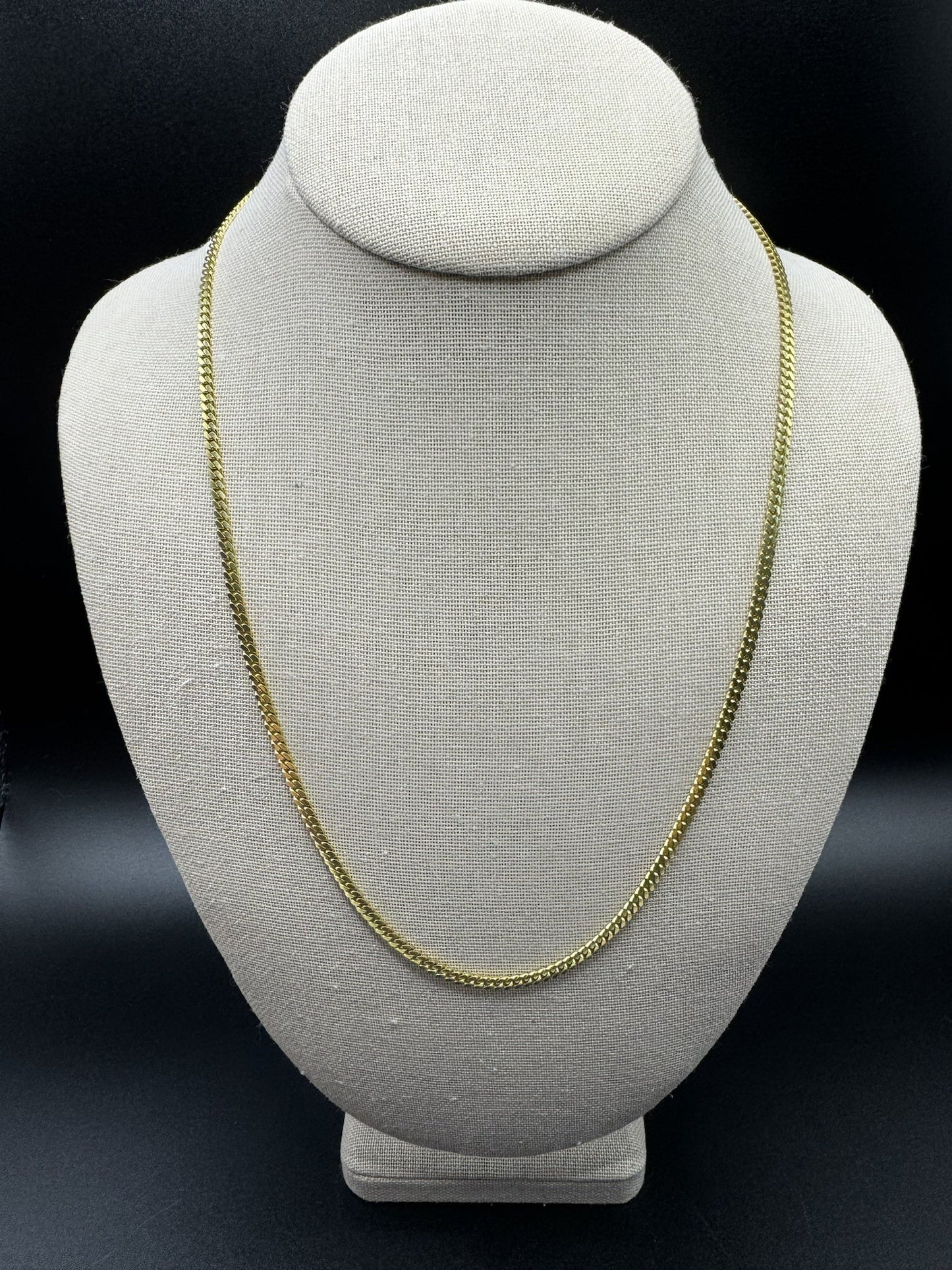 22” 14k Yellow Gold Cuban 3mm Lobster Clasp 16.32g