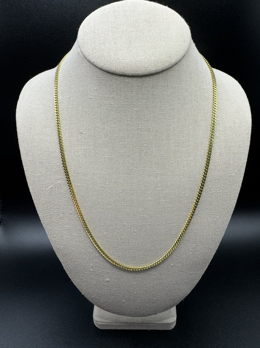 22” 14k Yellow Gold Cuban 3mm Lobster Clasp 16.32g