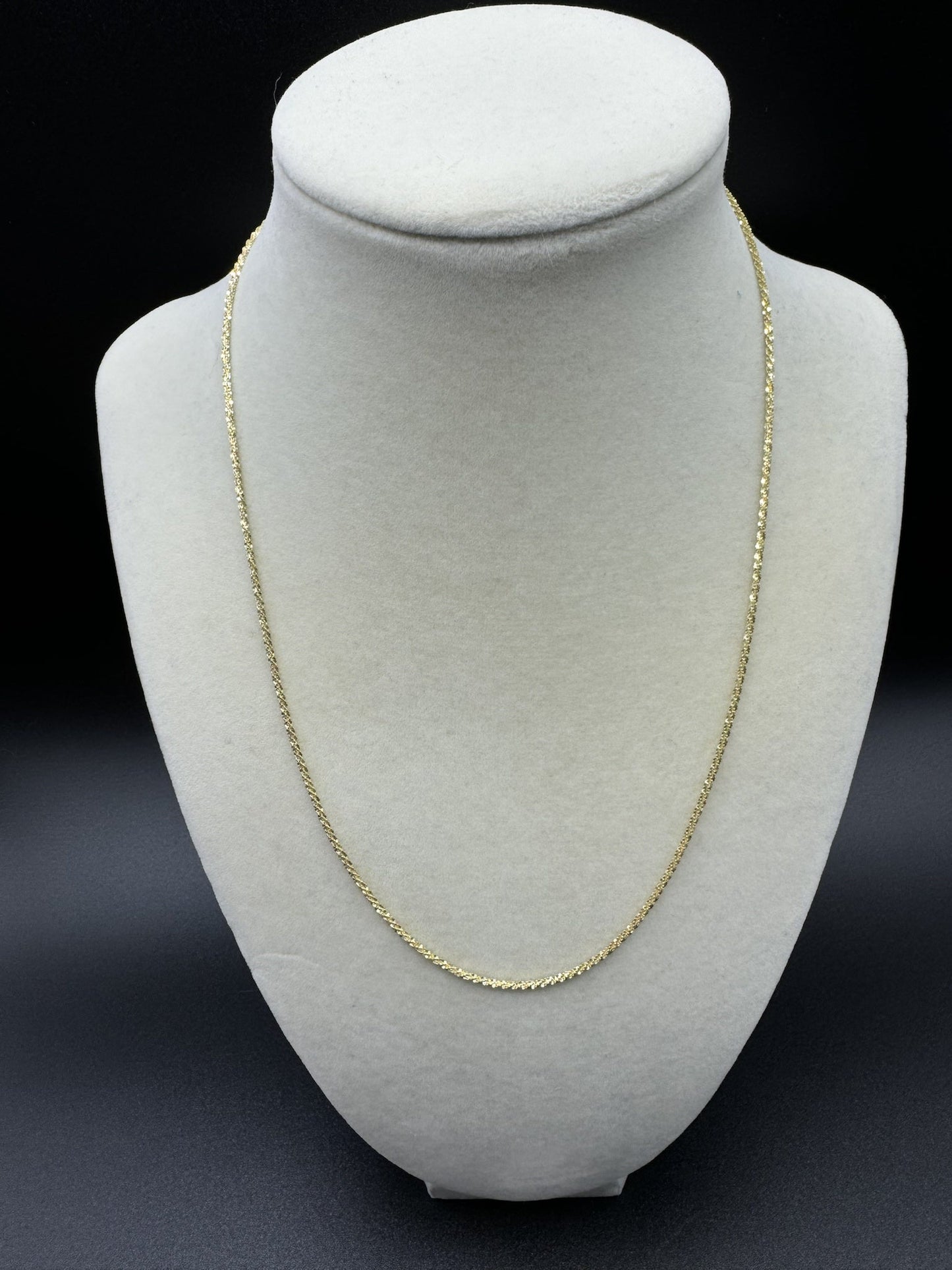 18” 14k Yellow Gold Diamond Cut Fancy Link 1.5mm 2.9g