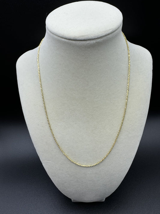 18” 14k Yellow Gold Diamond Cut Fancy Link 1.5mm 2.9g