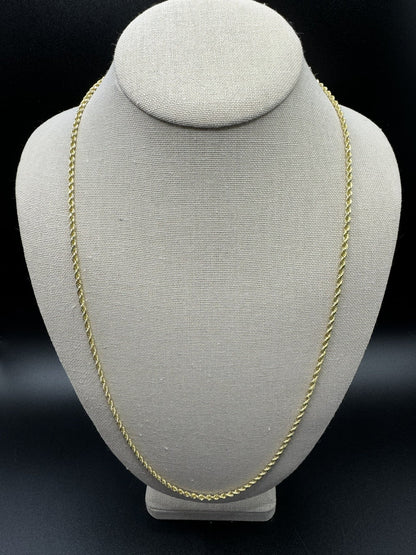 26” 14k Yellow Gold Rope 2.7mm 17.8g
