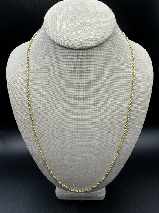 26” 14k Yellow Gold Rope 2.7mm 17.8g