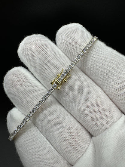 7” 14k Yellow Gold 3ctw VS/VVS Lab Diamond Tennis Bracelet 7.3g