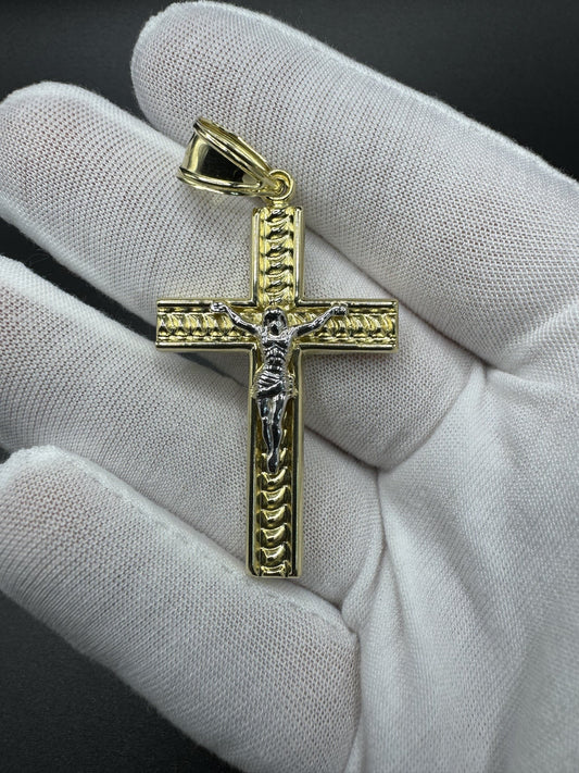 2.5” 14k Yellow Gold Square Crucifix 8mm Bail 4.3g