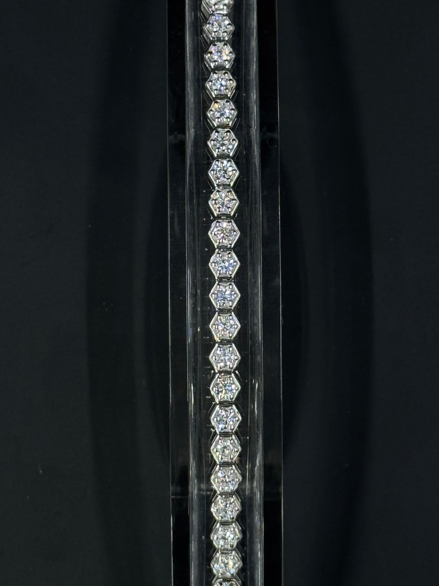 Sterling Silver 5.5ctw Lab-Grown Diamond Hexagonal Tennis Bracelet – 7.25"