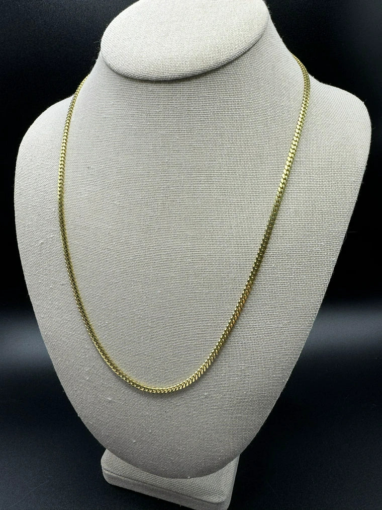 22” 14k Yellow Gold Cuban 3mm Lobster Clasp 16.32g