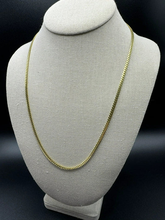 22” 14k Yellow Gold Cuban 3mm Lobster Clasp 16.32g