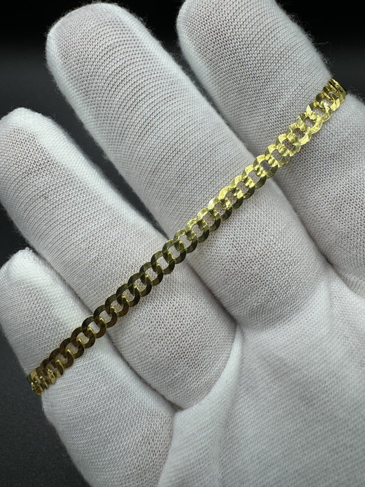 7.5” 14k Yellow Gold Tight Link Curb Bracelet 5mm 4.42g