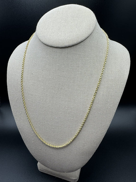 22” 14k Yellow Gold Rope 2.2mm 10.4g