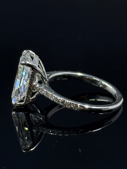 14k White Gold Lissome Radiant Diamond Engagement Ring – 4.84ct, Size 7