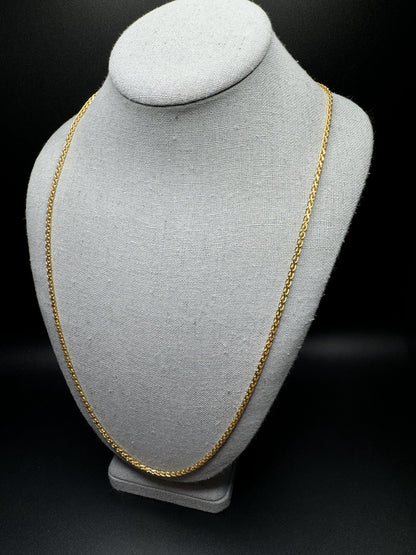 26” 18k Yellow Gold Wheat Chain 2.5mm 25.8g