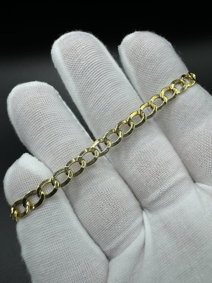 7.5” 14k Yellow Gold Curb Bracelet 6mm 4.34g