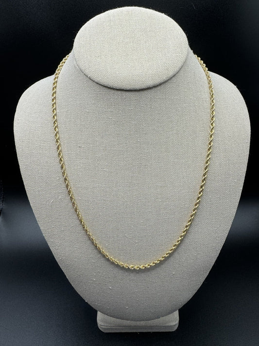 22” 14k Yellow Gold Rope 3mm 18.05g