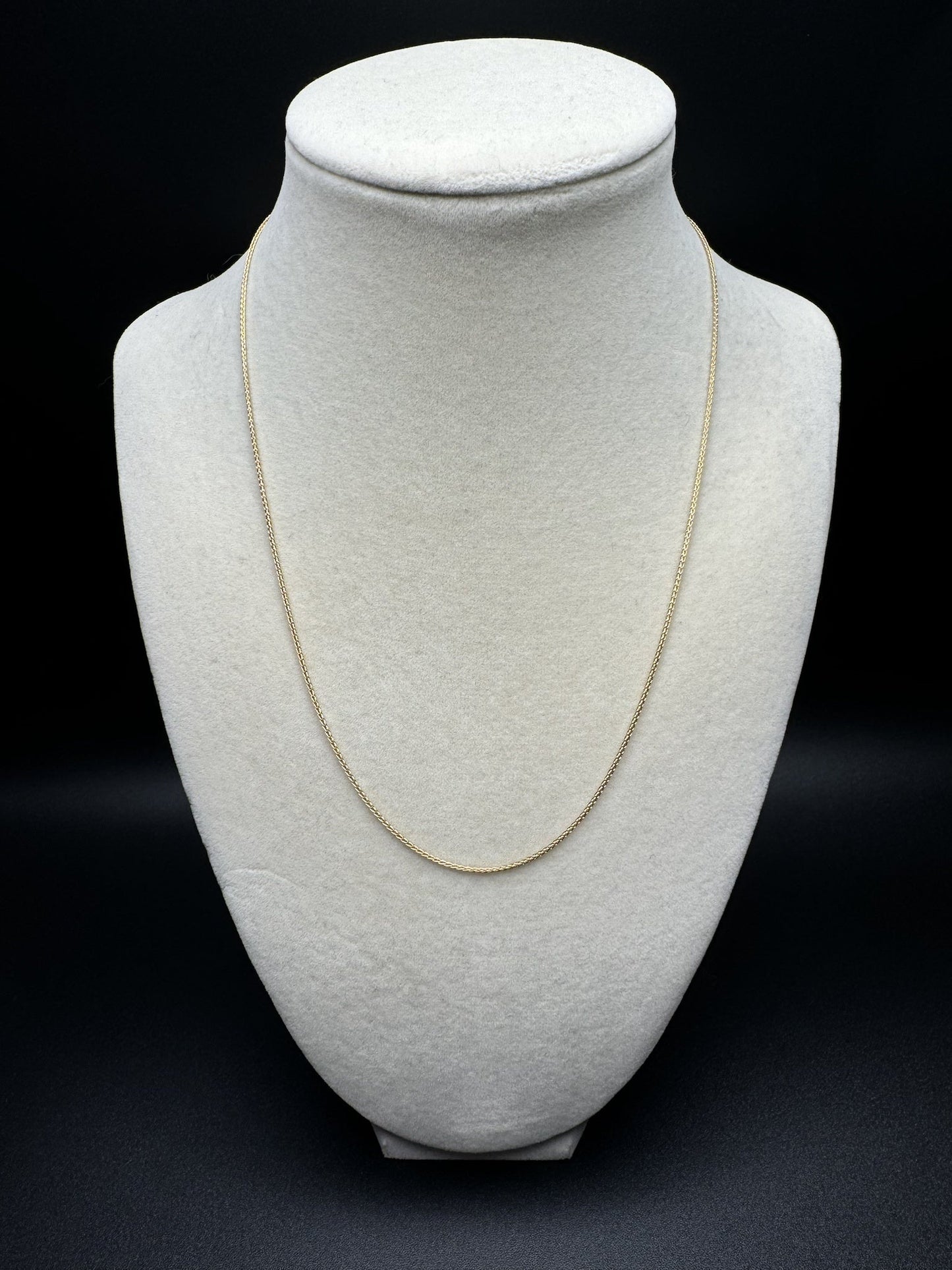 18” 14k Yellow Gold Wheat Chain 1mm 2.53g